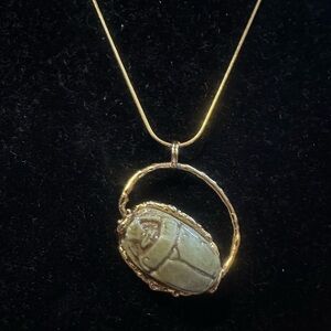 Handmade Egyptian Revival scarab pendant or ring gold plated